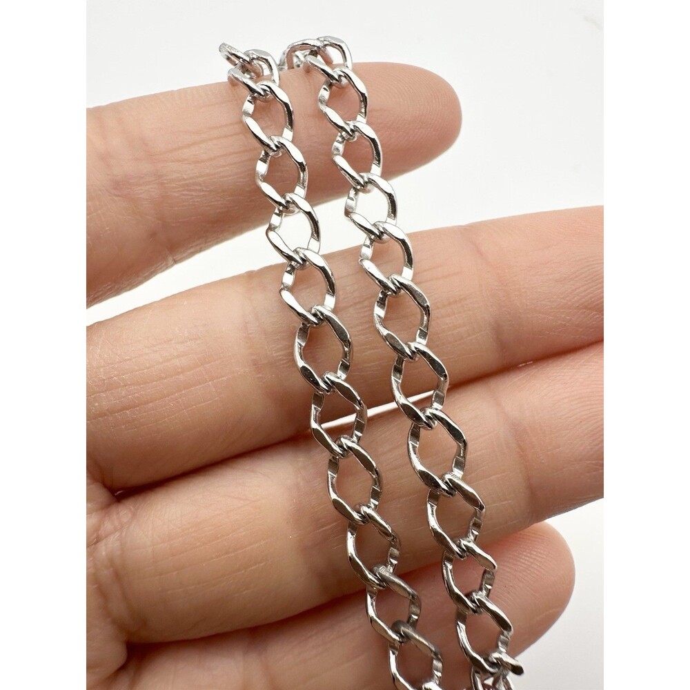 Vintage 925 Sterling Silver Curb Chain Link Bracelet 7”